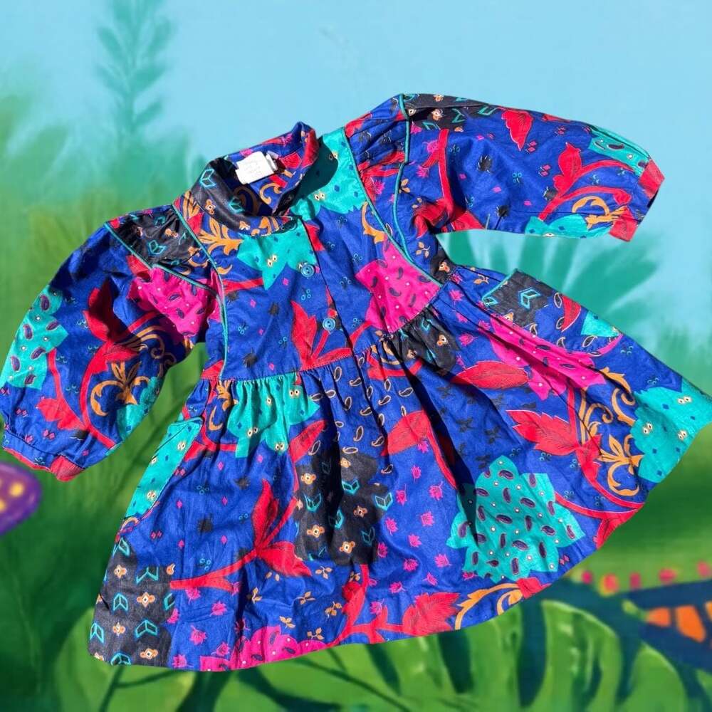 Vintage Mousefeathers Nature Print Dress, 2T